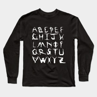 Acro Yoga - Full Alphabet - White Long Sleeve T-Shirt